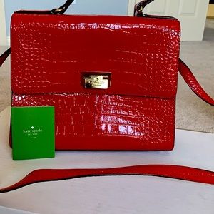 Beautiful Cherry red crossbody Kate Spade purse.